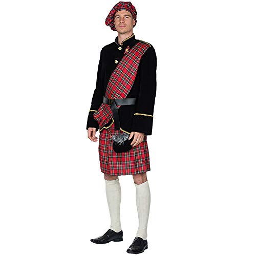 Schotte Erwachsenenkostüm 14472 | 5-Teiliges Schottenkostüm mit Jacke & Schottenrock | Herren Kostüm Schotte (60) von Minnie