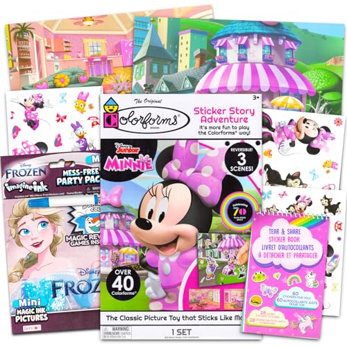 Minnie Mouse Unordentliches Aktivitätsset – Paket mit Minnie Mouse Colorforms Set, Die Eiskönigin Imagine Ink Malbuch mehr | Minnie-Reisespiele für Kinder von Minnie
