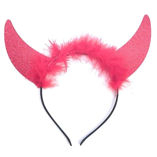 MinnowXY Haarreif mit Teufelshörnern, Cosplay, Horn, Halloween, Verkleidung, Party, Haarschmuck, Frisur für Kinder und Erwachsene von MinnowXY