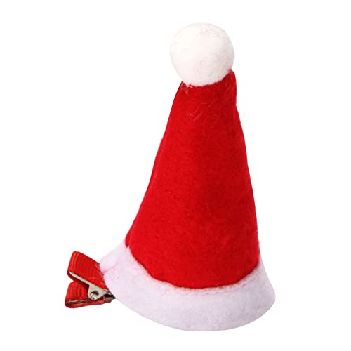 MinnowXY Weihnachtsmütze Haarspange Nikolausmütze Haarnadel Nikolausmütze Kopfschmuck für Weihnachtsmannkostüm Plüschmütze Haarschmuck von MinnowXY