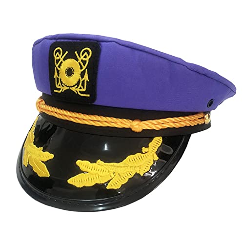 Retro Marine Kostüm Kappe Yacht Captain Cap Bestickte Marine Cap Navy Hut für Halloween von MinnowXY