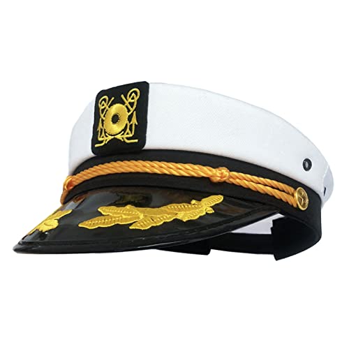 Retro Marine Kostüm Kappe Yacht Captain Cap Bestickte Marine Cap Navy Hut für Halloween von MinnowXY