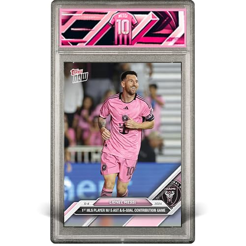 Topps Now Lionel Messi Miami MLS Record 6 Assistents und 1 GOL, Sonderdesign, geschützt mit Slab Limited Edition/11257 von Mintkeeper