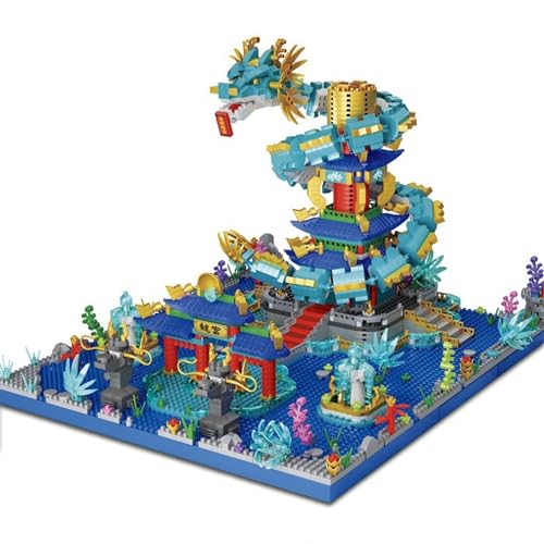 Chinesische Architektur Mini Bausteine, 2731 Teile Drachenpalast Klemmbausteine Modellbausatz, MOC Modular Haus Architektur Spielzeug Nicht Kompatibel mit Mainstream Marken von Minxtech