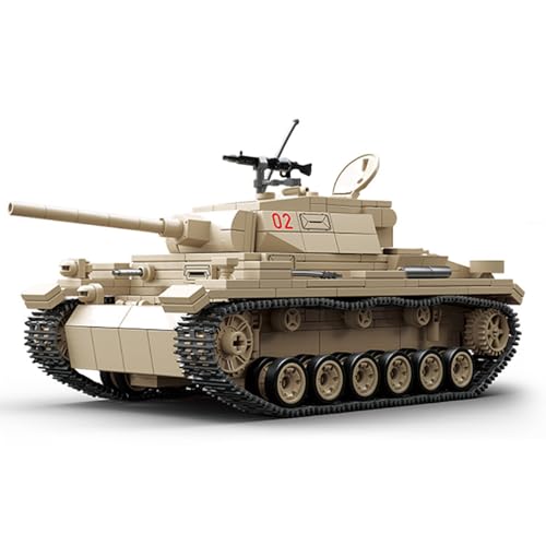 Minxtech Technik Military Panzer Bausteine, 959 Teile Militär Deutscher Panzer Konstruktionsspielzeug, WW2 Armee Klemmbausteine Tank Modellbausatz, Geschenk für Kinder und Erwachsene Technical von Minxtech