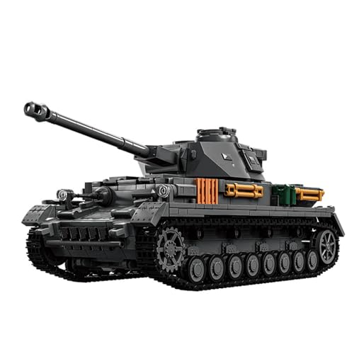 Technik Military Panzer Bausteine, 1419 Teile Militär Deutscher Panzer Konstruktionsspielzeug, WW2 Armee Klemmbausteine Tank Modellbausatz, Geschenk für Kinder und Erwachsene Technical von Minxtech