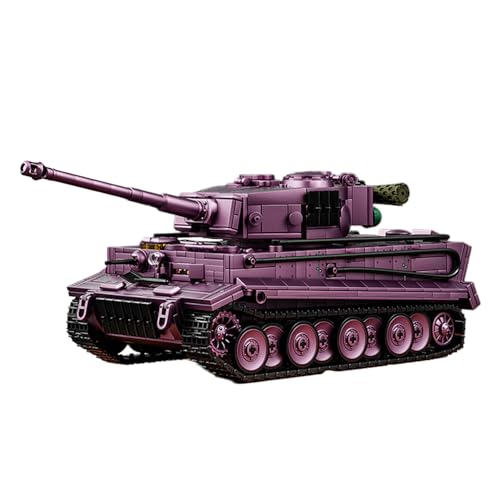 Technik Military Panzer Bausteine, 1668 Teile Militär Deutscher Panzer Konstruktionsspielzeug, WW2 Armee Klemmbausteine Tank Modellbausatz, Geschenk für Kinder und Erwachsene Technical (Lila) von Minxtech