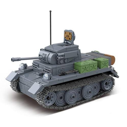 Technik Military Panzer Bausteine, 503 Teile Militär Deutscher Type 2L Panzer Konstruktionsspielzeug, WW2 Armee Klemmbausteine Tank Modellbausatz, Kompatibel mit Mainstream Marken (503 PCS) von Minxtech