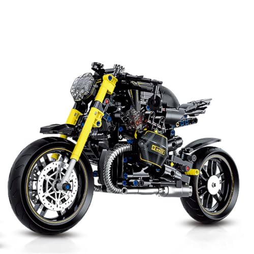 Technik Motorrad Bausteine Bausatz, 618 Teile 1:8 Klemmbausteine Technik Supermotorrad Modell, Technik Rennen Motorrad Konstruktionsspielzeug Kompatibel mit Mainstream Marken von Minxtech