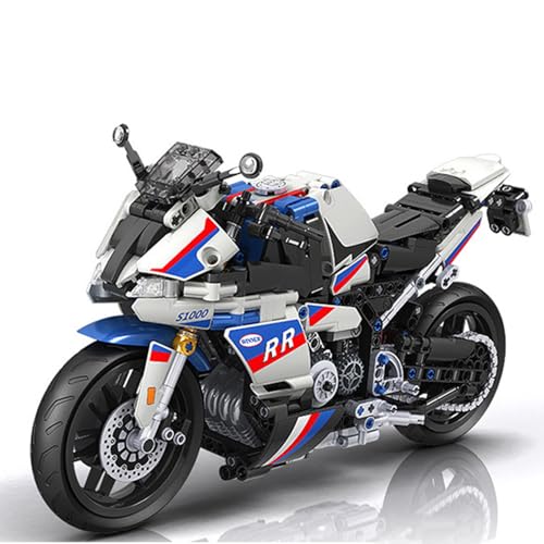 Technik Motorrad Bausteine für M 1000RR, 819 Teile Klemmbausteine Technik Supermotorrad, Technik Rennen Motorrad Konstruktionsspielzeug Kompatibel mit Mainstream Marken von Minxtech