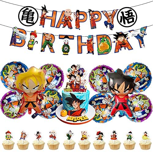 Cartoon Dekorationen Kit - Miotlsy 22 Stück Cartoon Happy Birthday Banner Cake Topper Aluminiumfolie Luftballons Deko für Kinder Geburtstag Party Dekorationen von Miotlsy