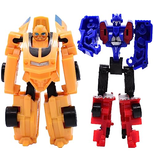 Miotlsy Auto Spielzeug 2PCS Anime Spielzeug Bumblebee, Auto Roboter Spielzeug 2 in 1 Deformierter Autoroboter Action Figure Spielzeug, Wandelbares Actionfigur-Spielzeug, für 7+ von Miotlsy