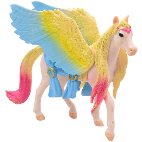 Simulation Kreatur 11.5cm Eldrador Creatures Dschungeltier Ornamente Mythische Pegasus Tisch-Deko-Stücke Geschenk Zum Kindergeburtstag Pferd Thema Uraltes Wildtier Regenbogen Pferd Vorschulspielzeug von Miotlsy