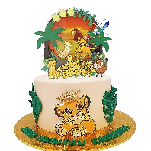 Tortendeko König der Löwen-Kuchendekoration Kindergeburtstag Deko Torte Dschungel Party Kuchendeko Geburtstagsdeko für Kinder Mädchen Junge von Miotlsy