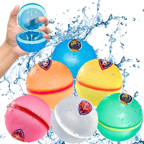 Wiederverwendbare Wasserball, 6pcs selbstdichtend und schnell befüllbare Wasserbomben, Wasser Spielzeug Pool Spielzeug für Kinder Erwachsene Outdoor, Garten, Strand, Sommer Spiele von Miotlsy