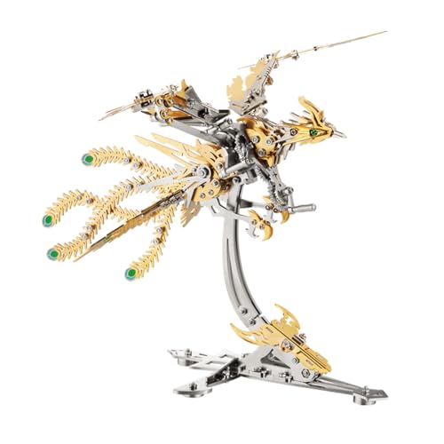 Mious 3D DIY Mechanical Phoenix Assembly Model Kit, Metall-Modell Ornamente für Erwachsene Jugendliche, Kreative Desktop-Puzzles Spielzeug Geschenk (358PCS/Rot) von Mious