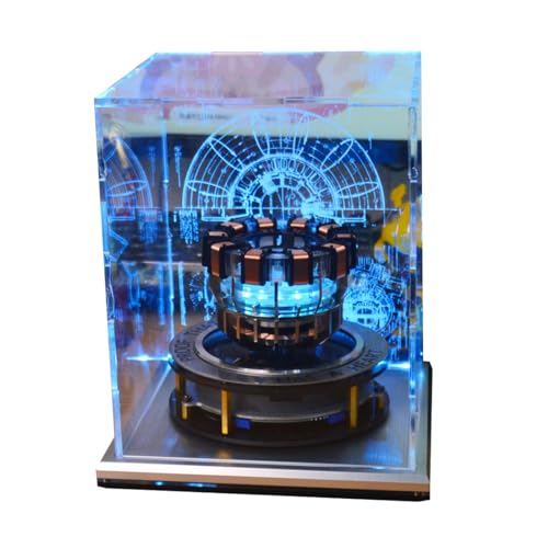 Mious Arc Reactor Light Levitating Display, 1:1 Maßstab MK1 Arc Reactor Floating Rotating LED Tech Desk Ornament (Gen1 mit Abdeckung) von Mious