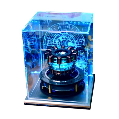 Mious Arc Reactor Light Levitating Display, 1:1 Maßstab MK1 Arc Reactor Floating Rotating LED Tech Desk Ornament (Gen2 mit Abdeckung) von Mious