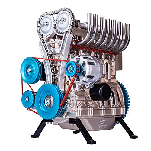 Mious Ganzmetall-V4-Auto-Mini-Montage-Vierzylinder-Motor-Modell für Jugendliche und Erwachsene, Simulation Elektro-Motor-Modellbausätze, Wissenschaft Experiment Physik Spielzeug von Mious