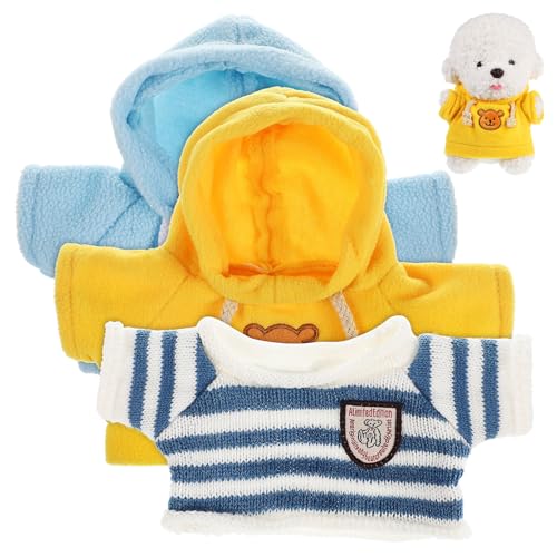 Mipcase 3 Stück Teiliges Mini Bärenkleidung mit Streifenpullover und Kapuzenhoodie Elastische Plüsch Tier Outfits für Stofftiere Puppenbekleidung für DIY Mipcase 3 Stück Teiliges Mini Bärenkleidung mit Streifenpullover und Kapuzenhoodie Elastische Plüsch Tier Outfits für Stofftiere Puppenbekleidung für DIY von Mipcase