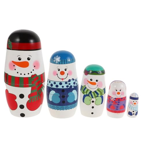 Mipcase Handgefertigte Lagige Holz Nistpuppen Schneemann Kindersicheres Holzspielzeug Künstlerische Weihnachtsdekoration Liebevolles für Winterfest Geburtstagsfeier Mipcase Handgefertigte Lagige Holz Nistpuppen Schneemann Kindersicheres Holzspielzeug Künstlerische Weihnachtsdekoration Liebevolles für Winterfest Geburtstagsfeier von Mipcase
