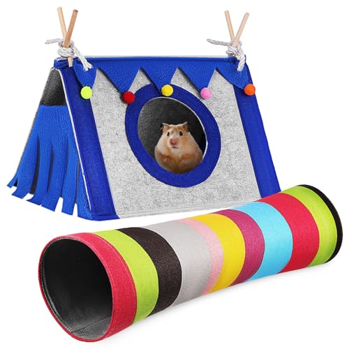 Mipcase Meerschweinchen Versteck: 2PCS Hamster Versteck Meerschweinchen-Käfige Kleintierhäuser Kleintier Tunnelhaus Mit Spieltunnel Hamster Frettchen Schlafnest Versteck Zum Ausruhen Und Spielen von Mipcase