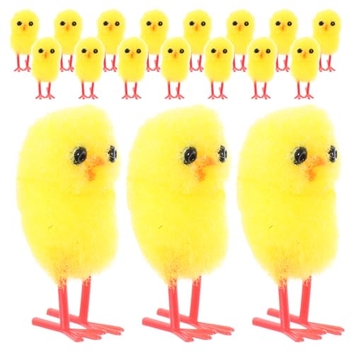 Mipcase Mini Chick Plüsch: 18Pcs Ostern Plüschspielzeug Gefüllte Tiereignetzdekoration Figur Flauschige Hühnchen -Dekore für Festivalparty von Mipcase