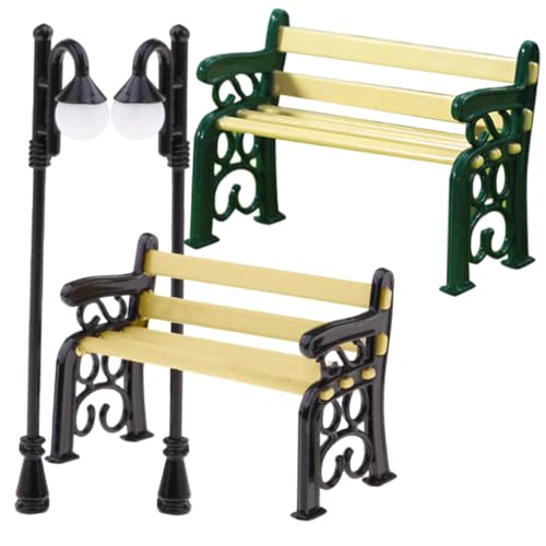 Mipcase Miniatur Resin Gartenbank und Straßenlaterne Wetterfestes Puppenhaus Deko für Miniaturgärten und Landschaften Detailreiche Mikro Ornamente für Innen und Außendekoration Mipcase Miniatur Resin Gartenbank und Straßenlaterne Wetterfestes Puppenhaus Deko für Miniaturgärten und Landschaften Detailreiche Mikro Ornamente für Innen und Außendekoration von Mipcase