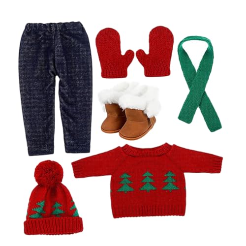 Mipcase Puppen Weihnachtskleidung aus Baumwolle Niedlicher Strickpullover Mütze Schal und Handschuhe Waschbar Festliches Puppenoutfit für Kinderfest und DIY Spielspaß Mipcase Puppen Weihnachtskleidung aus Baumwolle Niedlicher Strickpullover Mütze Schal und Handschuhe Waschbar Festliches Puppenoutfit für Kinderfest und DIY Spielspaß von Mipcase