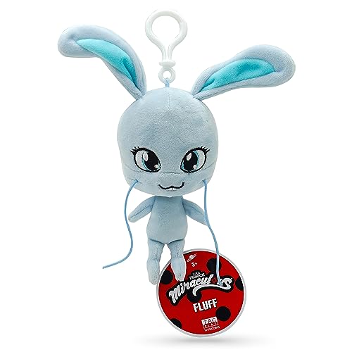 Miraculous Ladybug – Fluff – Kwami in Originalgröße (12 cm) – Plüschtier zum Sammeln – sehr weiches Plüschtier mit gestickten Augen und Schlüsselanhänger/Rucksackbefestigung (Wyncor) von Miraculous