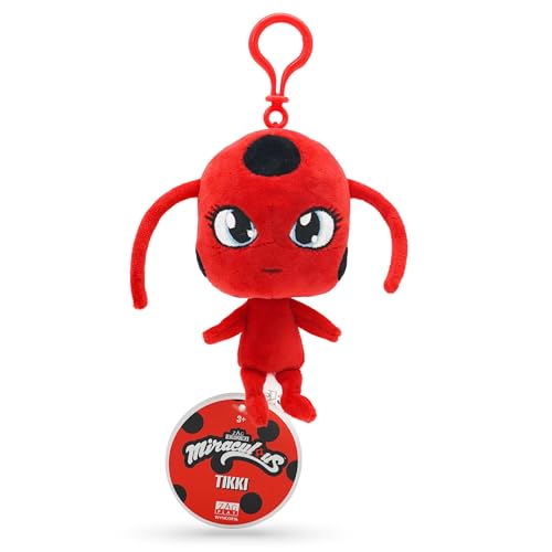 Miraculous Ladybug – Kwami Lifesize Tikki, 12,7 cm Marienkäfer-Plüsch-Clip-On-Spielzeug für Kinder, superweiches Sammlerstück, Stofftier mit Glitzer-Stichaugen und farblich passendem, M13019 von Miraculous