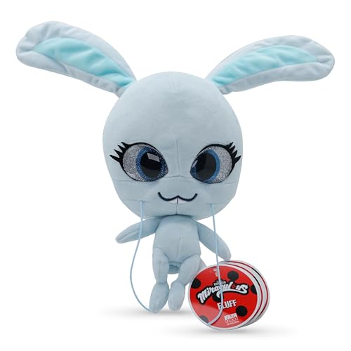 Miraculous Ladybug – Kwami Mon Ami Fluff, 22,9 cm Kaninchen-Plüschtier für Kinder, superweiches Stofftier mit Harzaugen, hohem Glitzer und Glanz und detaillierten Nähten (Wyncor) von Miraculous