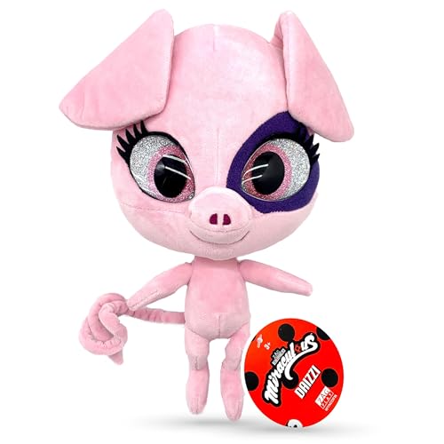 Miraculous Ladybug Kwami Mon Ami Plüschtier – Daizzi das Schwein, super weiches Stofftier – 22,9 cm große Sammelplüschfigur, Marienkäfer & Cat Noir, Geschenk Strumpffüller für Kinder & Sammler von Miraculous