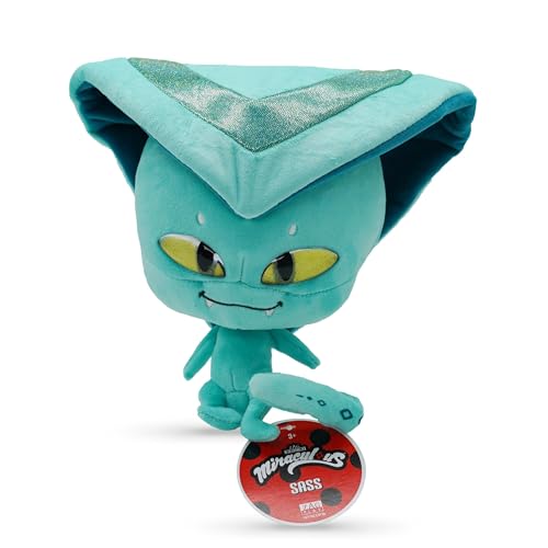 Miraculous Ladybug Kwami Mon Ami Plüschtier – Sass die Schlange, super weiches Stofftier – 22,9 cm große Plüschfigur zum Sammeln, Marienkäfer & Cat Noir, Geschenk Strumpffüller für Kinder & Sammler von Miraculous