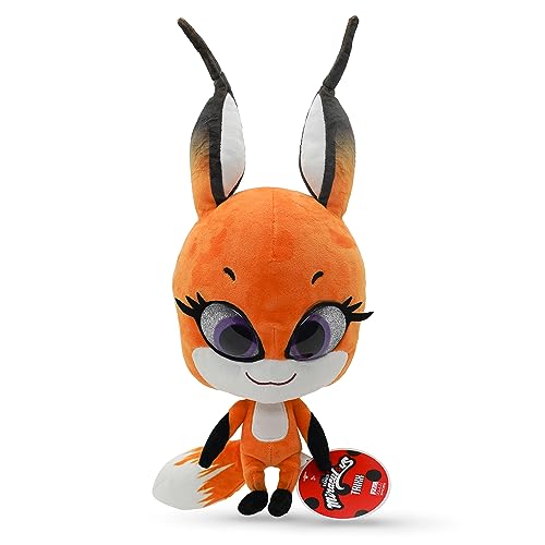 Miraculous Ladybug – Kwami Mon Ami Trixx, 22,9 cm Fuchs-Plüschtier für Kinder, superweiches Stofftier mit Harzaugen, hohem Glitzer und Glanz, und detaillierten Nähten (Wyncor) von Miraculous