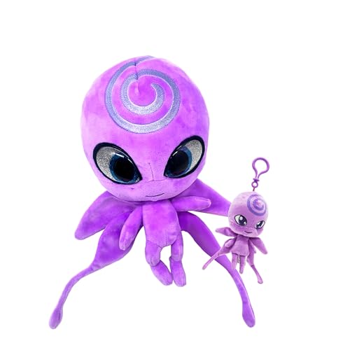 Miraculous Ladybug – Kwami Plüsch-Set, Mon Ami, 22,9 cm Plüsch mit Harzaugen und lebensgroßes Stofftier mit passendem Rucksack, Schlüsselanhänger, Spielzeug für Kinder (Wyncor) (Nooroo) von Miraculous