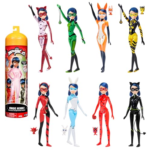 BANDAI - Miraculous Ladybug - Puppe Marinette Color Change Surprise - Miraculous Gliederpuppe, 26 cm + 3 Überraschungen - Zufallsmodell - P50390 von BANDAI