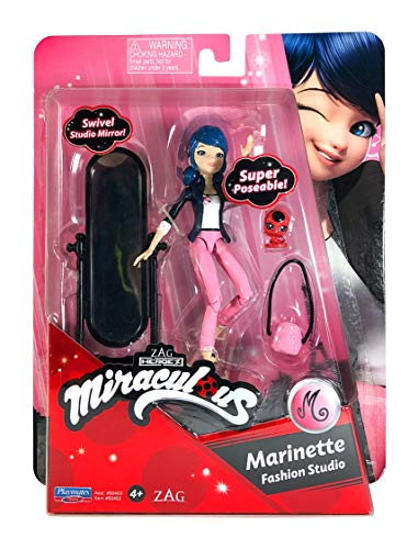 BANDAI Miraculous: Tales of Ladybug and Cat Noir Kleine Marinette-Puppe, 12 cm, Marinette-Puppe mit Zubehör, Marinette-Spielzeug, Marinette-Spielzeug, Miraculous Toys Miraculous Dolls Range von BANDAI