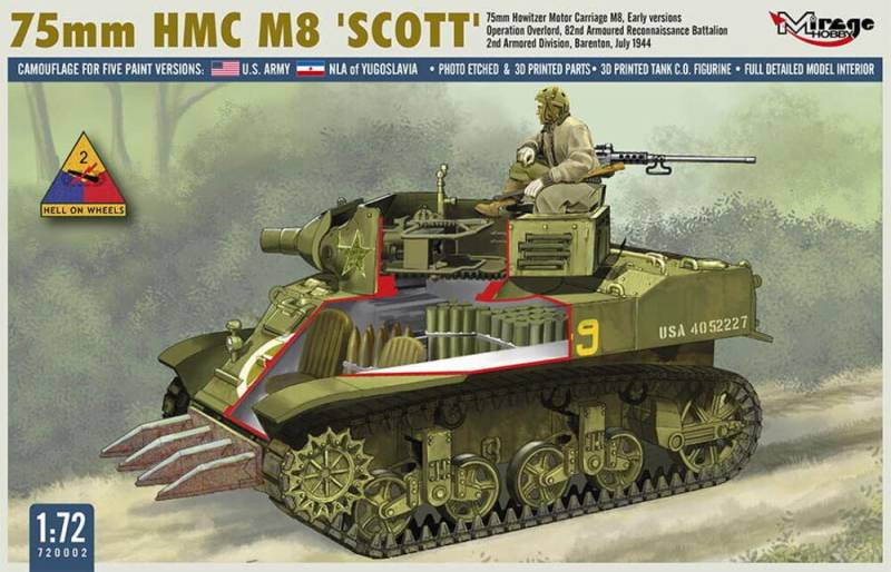 75mm HMC M8 Scott Early Version von Mirage Hobby