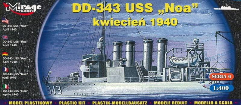 DD-343 USS ´Noa´ June 1937 von Mirage Hobby