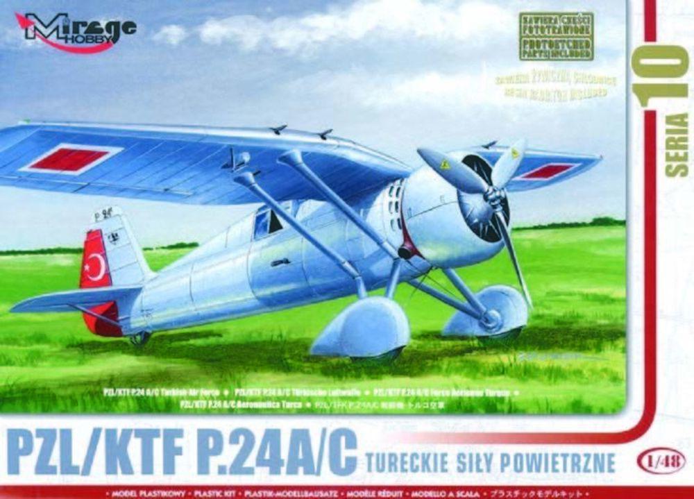 PZL/TFK P.24 C Türkische Luftwaffe mit Resin- und Fotoätzteilen von Mirage Hobby