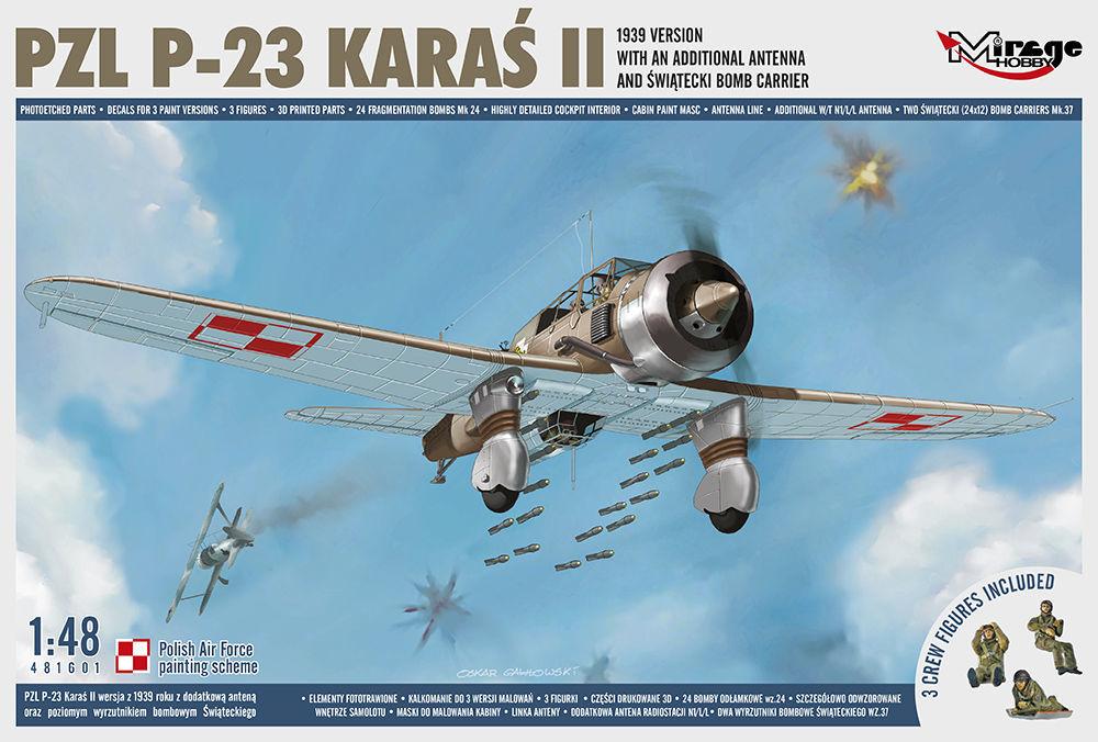 PZL P-23 KARAS II,1939 - Version with an Additional Antenna von Mirage Hobby