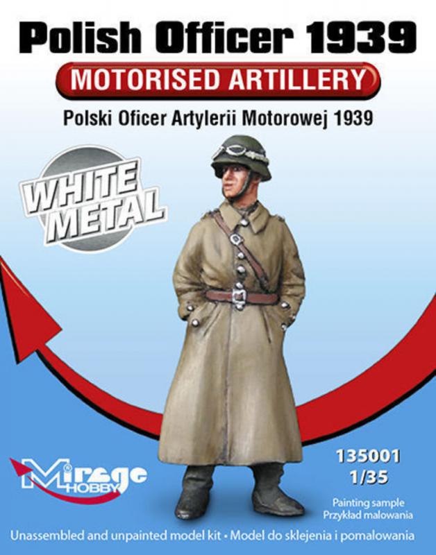 Polish Officer 1939 Motorised Artillery White Metal von Mirage Hobby