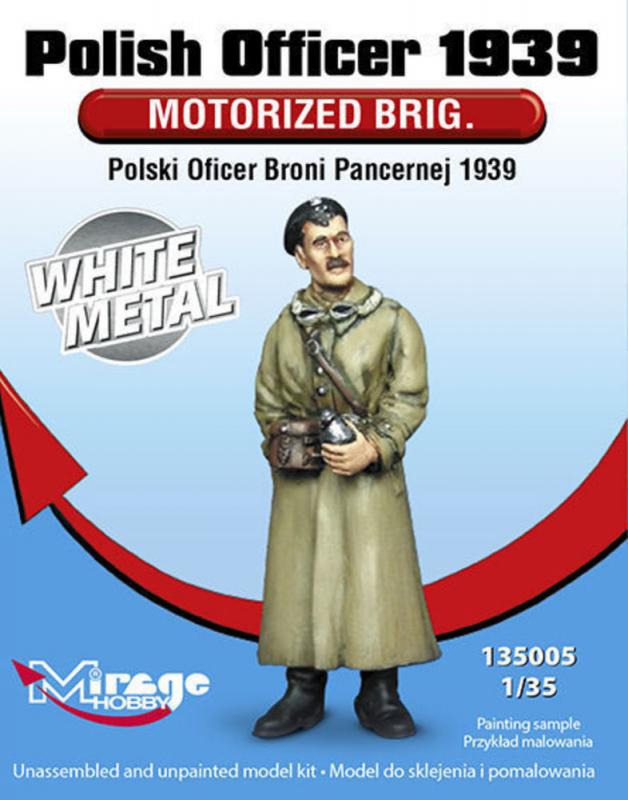 Polish Officer 1939 Motorised Brigade - White Metal von Mirage Hobby