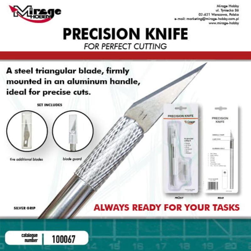 Precision Knife + 5 blades (SILVER) von Mirage Hobby