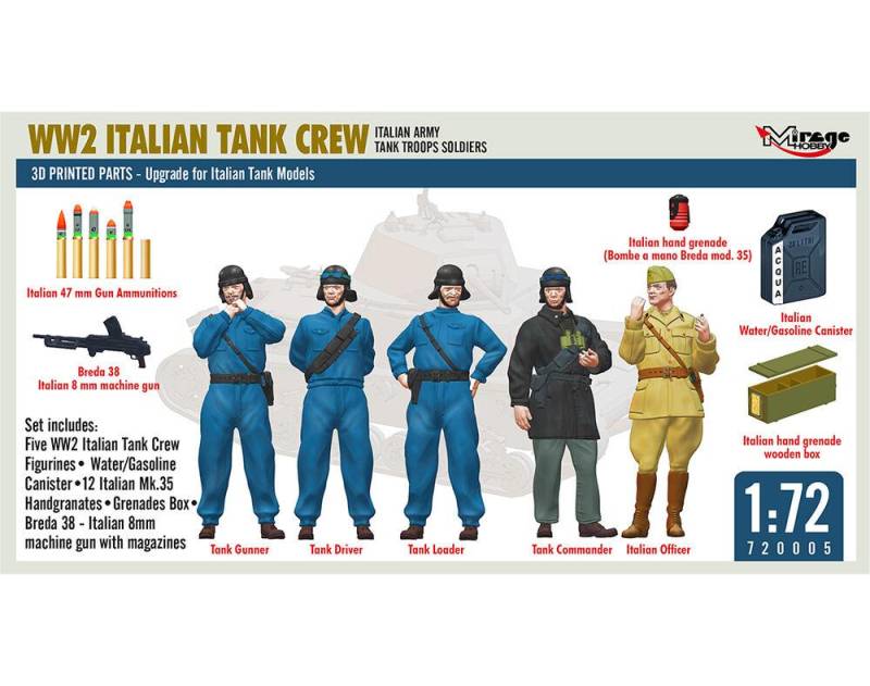 WW2 Italian Tank Crew with Equipment von Mirage Hobby