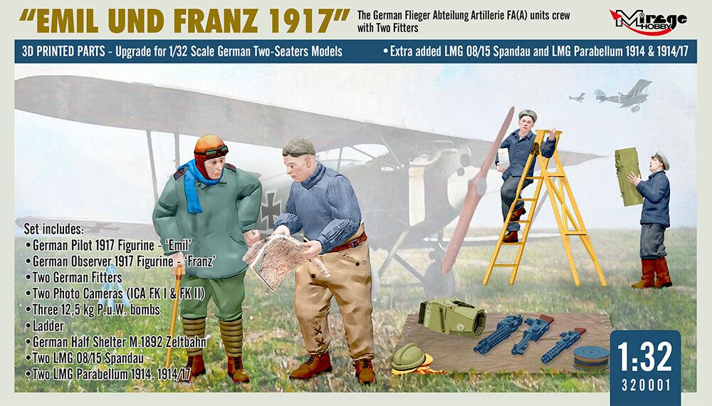 WWI German FA(A) Units Crew Emil und Franz 1917 w/Equipment von Mirage Hobby