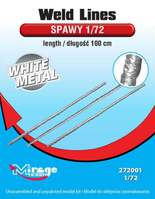 Weld Lines sc.1/72 length:100cm (White Metal) von Mirage Hobby