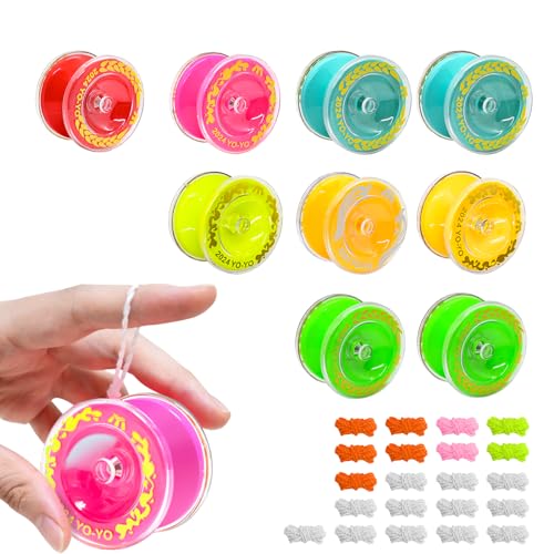 MirraSwit 9 Stücke Farbe Yo-Yos+21 Seil, Responsive Yoyo, Professiona Looping Yoyo für Anfänger, JoJo Reaktives Kugellager für Anfänger Geburtstag Party Gastgeschenk, Zufällige Farben von MirraSwit