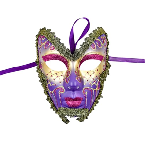 Maskerade Vollgesichts-Maskerade-Kostüm, Zubehör für Damen und Herren, Halloween, Abschlussball, Partys von Mirweon